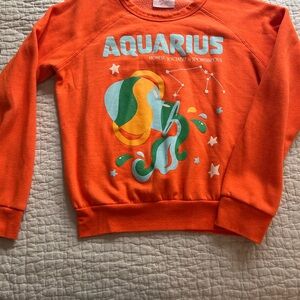 Anthropologie Orange Aquarius Sweatshirt